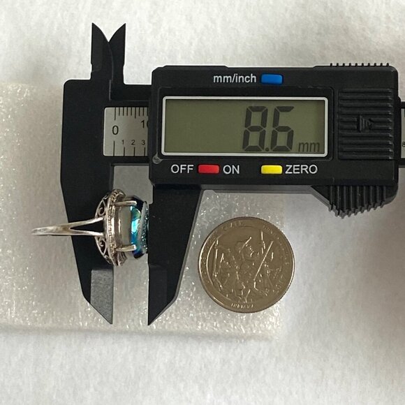 Sterling Silver 925 STS Oval Titanium Aura Quartz Druzy Ring Sz 8.5 - Picture 16 of 16